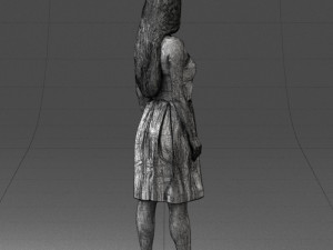 000153 Woman in Strapless Cocktail Dress 0714 3D Model