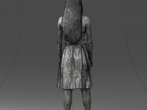 000153 Woman in Strapless Cocktail Dress 0714 3D Model