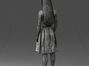 000153 Woman in Strapless Cocktail Dress 0714 3D Model