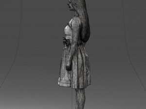 000153 Woman in Strapless Cocktail Dress 0714 3D Model