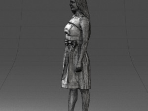 000153 Woman in Strapless Cocktail Dress 0714 3D Model