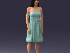 000153 Mulher em vestido de festa sem al&ccedil;as 0714 3dp Modelo de Impressão 3D