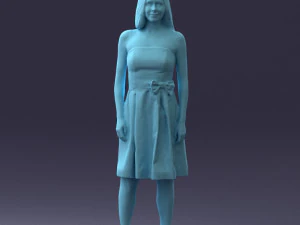 000153 Mulher em vestido de festa sem al&ccedil;as 0714 3dp Modelo de Impressão 3D