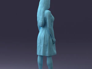 000153 Mulher em vestido de festa sem al&ccedil;as 0714 3dp Modelo de Impressão 3D