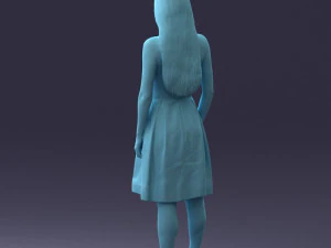 000153 Mulher em vestido de festa sem al&ccedil;as 0714 3dp Modelo de Impressão 3D