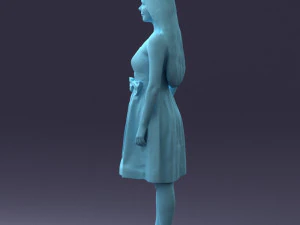 000153 Mulher em vestido de festa sem al&ccedil;as 0714 3dp Modelo de Impressão 3D
