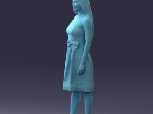 000153 Mulher em vestido de festa sem al&ccedil;as 0714 3dp Modelo de Impressão 3D