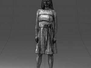000153 Mulher em vestido de festa sem al&ccedil;as 0714 3dp Modelo de Impressão 3D