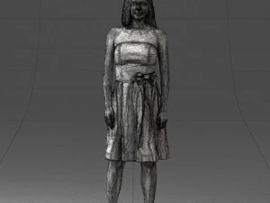 000153 Mulher em vestido de festa sem al&ccedil;as 0714 3dp Modelo de Impressão 3D