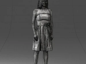 000153 Mulher em vestido de festa sem al&ccedil;as 0714 3dp Modelo de Impressão 3D