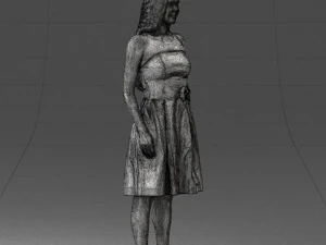 000153 Mulher em vestido de festa sem al&ccedil;as 0714 3dp Modelo de Impressão 3D