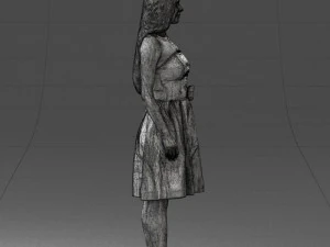 000153 Mulher em vestido de festa sem al&ccedil;as 0714 3dp Modelo de Impressão 3D