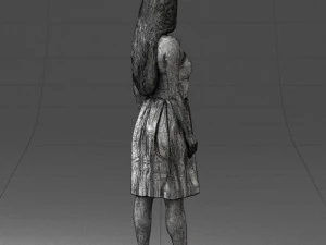 000153 Mulher em vestido de festa sem al&ccedil;as 0714 3dp Modelo de Impressão 3D