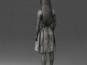 000153 Mulher em vestido de festa sem al&ccedil;as 0714 3dp Modelo de Impressão 3D