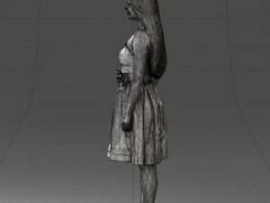 000153 Mulher em vestido de festa sem al&ccedil;as 0714 3dp Modelo de Impressão 3D