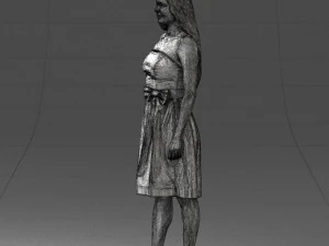 000153 Mulher em vestido de festa sem al&ccedil;as 0714 3dp Modelo de Impressão 3D