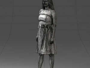 000153 Mulher em vestido de festa sem al&ccedil;as 0714 3dp Modelo de Impressão 3D