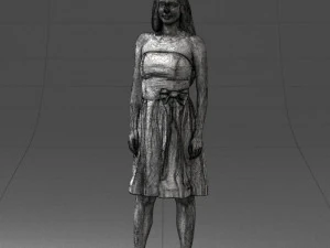 000153 Mulher em vestido de festa sem al&ccedil;as 0714 3dp Modelo de Impressão 3D
