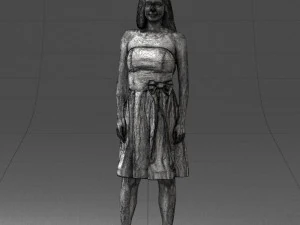 000153 Mulher em vestido de festa sem al&ccedil;as 0714 3dp Modelo de Impressão 3D
