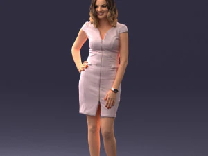 000154 Woman in Elegant Business Dress 0714 3D Model