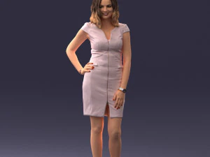000154 Woman in Elegant Business Dress 0714 3D Model