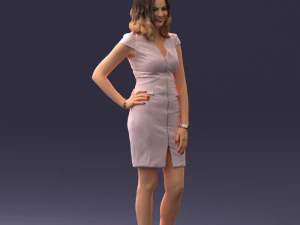 000154 Woman in Elegant Business Dress 0714 3D Model