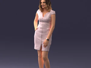 000154 Woman in Elegant Business Dress 0714 3D Model