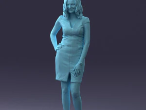 000154 Woman in Elegant Business Dress 0714 3D Model
