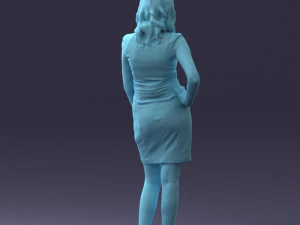 000154 Woman in Elegant Business Dress 0714 3D Model
