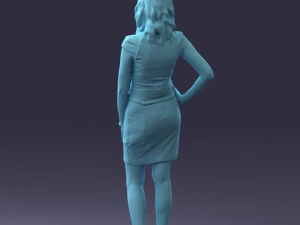 000154 Woman in Elegant Business Dress 0714 3D Model