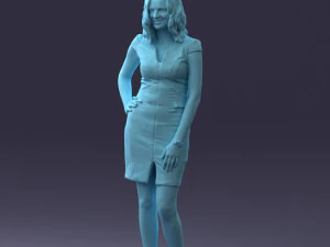 000154 Woman in Elegant Business Dress 0714 3D Model