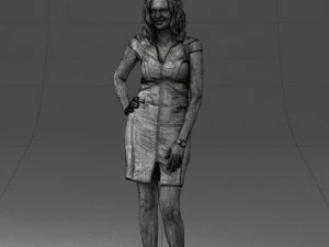 000154 Woman in Elegant Business Dress 0714 3D Model