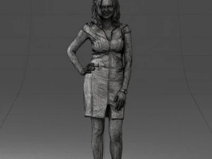 000154 Woman in Elegant Business Dress 0714 3D Model