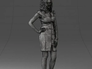 000154 Woman in Elegant Business Dress 0714 3D Model
