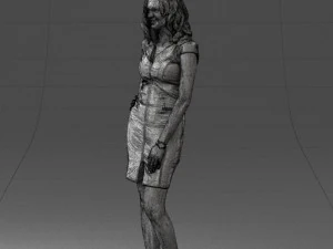000154 Woman in Elegant Business Dress 0714 3D Model