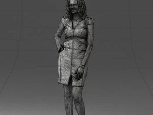 000154 Woman in Elegant Business Dress 0714 3D Model