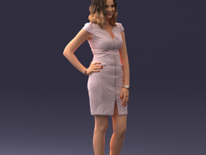 000154 Woman in Elegant Business Dress 0714 3dp 3D Print Model