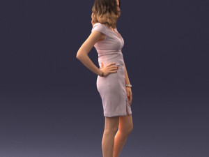 000154 Woman in Elegant Business Dress 0714 3dp 3D Print Model