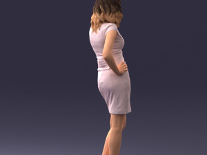 000154 Woman in Elegant Business Dress 0714 3dp 3D Print Model
