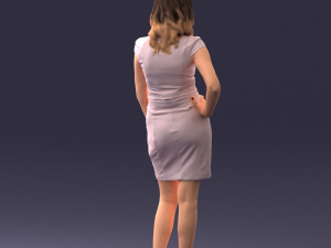 000154 Woman in Elegant Business Dress 0714 3dp 3D Print Model