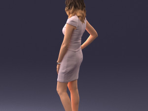 000154 Woman in Elegant Business Dress 0714 3dp 3D Print Model