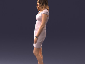 000154 Woman in Elegant Business Dress 0714 3dp 3D Print Model