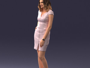 000154 Woman in Elegant Business Dress 0714 3dp 3D Print Model