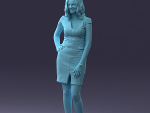 000154 Woman in Elegant Business Dress 0714 3dp 3D Print Model