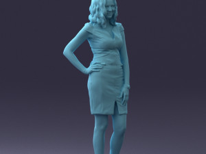 000154 Woman in Elegant Business Dress 0714 3dp 3D Print Model