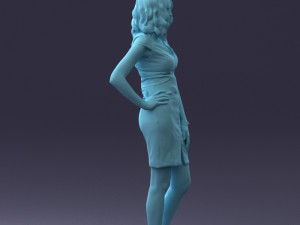 000154 Woman in Elegant Business Dress 0714 3dp 3D Print Model