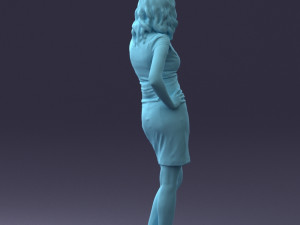 000154 Woman in Elegant Business Dress 0714 3dp 3D Print Model