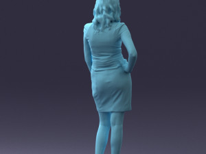 000154 Woman in Elegant Business Dress 0714 3dp 3D Print Model