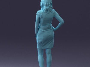 000154 Woman in Elegant Business Dress 0714 3dp 3D Print Model