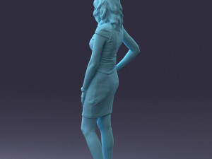 000154 Woman in Elegant Business Dress 0714 3dp 3D Print Model
